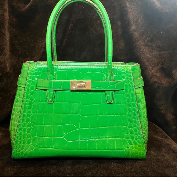 Kate Spade Lucia Med Crocodile-Embossed Satchel - Picture 1 of 8
